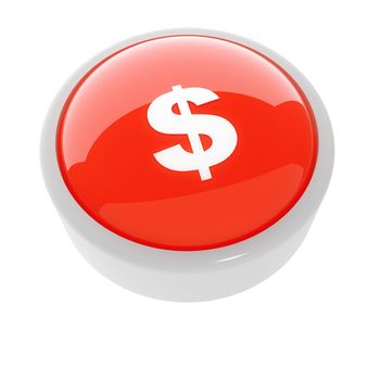 red button with a white dollar symbol on a white background