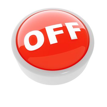 red button with a caution sign on a white background