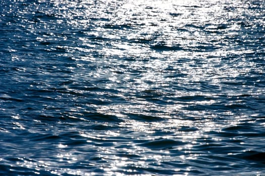 background from blue sea water with the specks of sunlight
