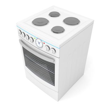 Electric stove on white background