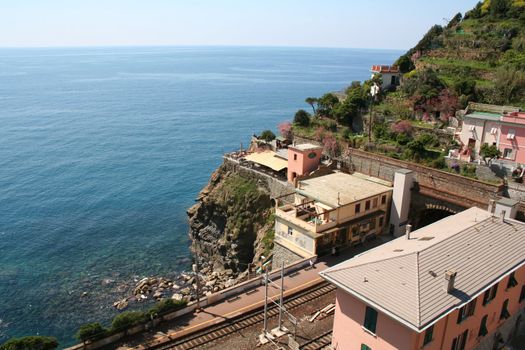 Italy. Cinque Terre. Colorful Riomaggiore village