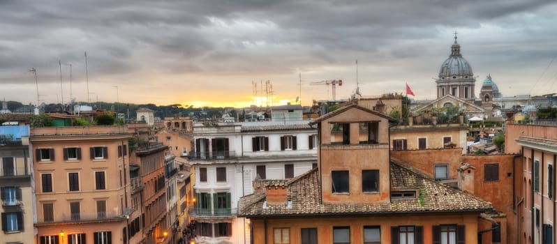 Stairs of Piazza di Spagna in Rome from Trinita dei Monti.