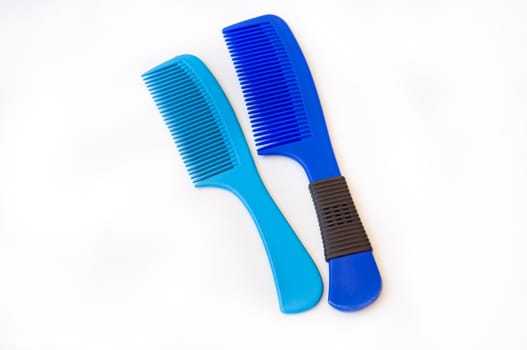 blue comb on white background