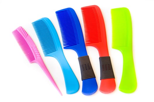 colorful of comb on white background