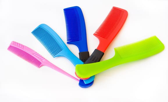 colorful of comb on white background