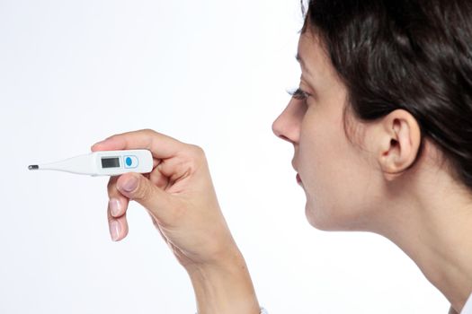 woman doctor, Checking Temperature