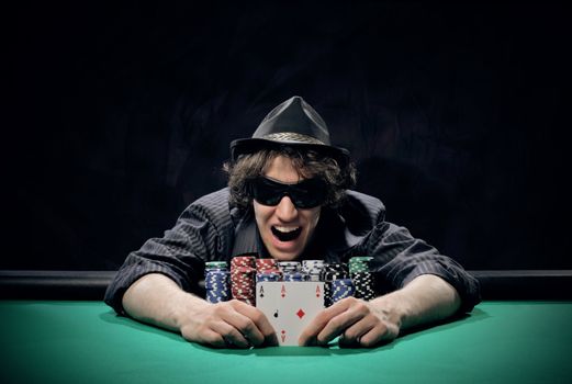 Portrait of a professional poker player