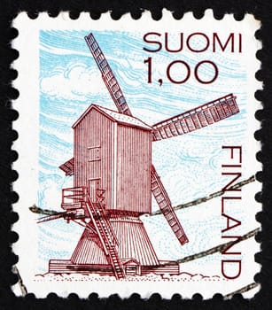 FINLAND - CIRCA 1983: a stamp printed in the Finland shows Windmill, Harrstrom, Finland, circa 1983