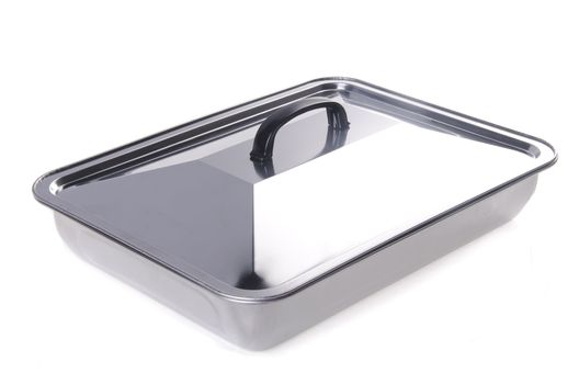 food containers, stainless steel food containers on white background