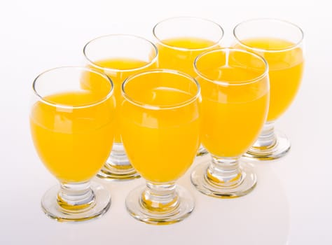 Orange juice on white background