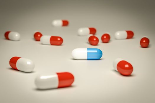 An image of a nice red and blue pills background