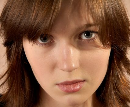 face of the girl close up in