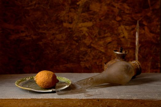 Still-life with old things on a table