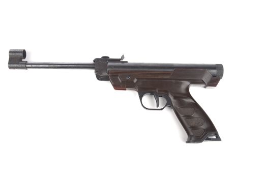 Pneumatic pistol isolated on a white background
