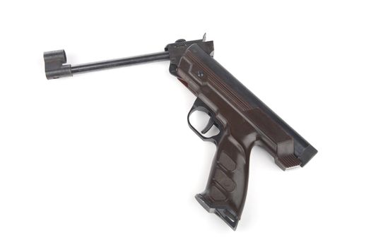 Pneumatic pistol isolated on a white background