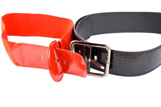 Black and red female belt isolated on a white background