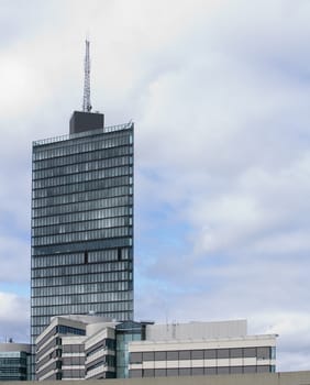 Financial Building towards blue sky