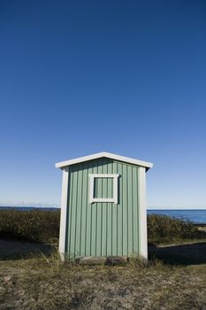Single boathouse on a sunny day