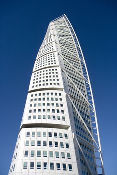 White Skyscraper towards blue sky
