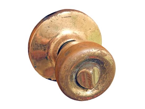 Old door handle isolated on white background.