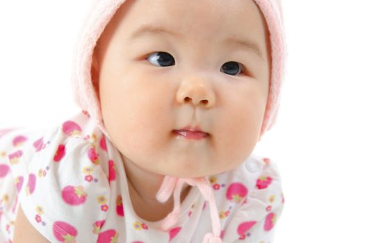 Close up Asian mixed race baby girl