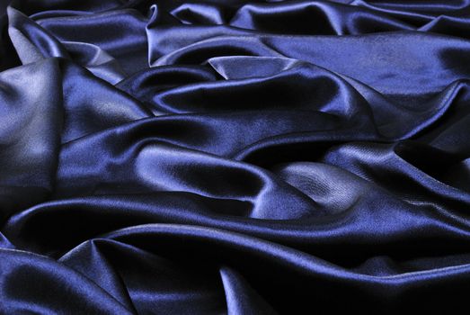 Blue satin textile background