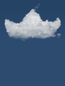 Boat shaped cloud isolated on blue sky