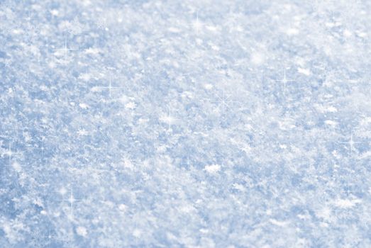 Snow background closeup with sparkles