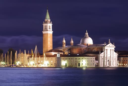 night view of San Giorgio Maggiore in Venice