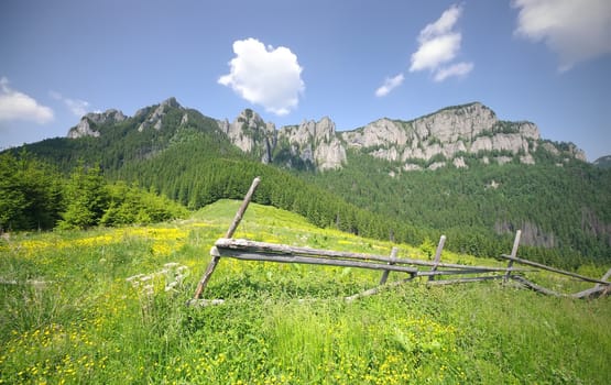 Carpathian mountain landscape in summer, Romania