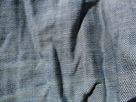 closeup of piece of blue denim