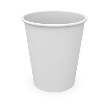 White paper cup. Isolated render on a white background