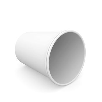 Group of white paper cups. Isolated render on a white background