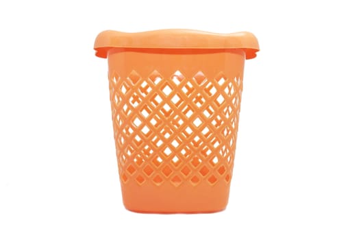 Plastic trash can,on a white background