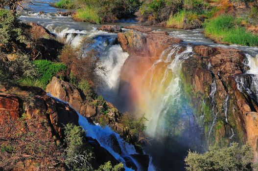 A small portion of the Epupa waterfalls, Namibia at sunset