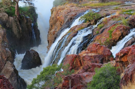 A small portion of the Epupa waterfalls, Namibia at sunset