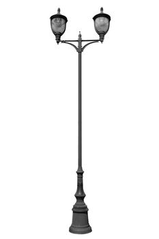 Decorative street light isolated on white background