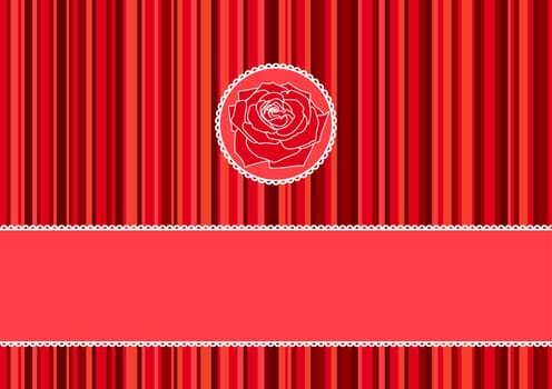 Greeting card with red roses vector illustration