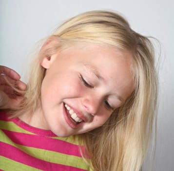 Girls potrait having fun in a studio