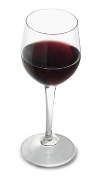 Red wine glass, isolated
