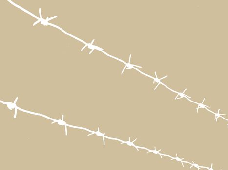 barbed wire on brown background