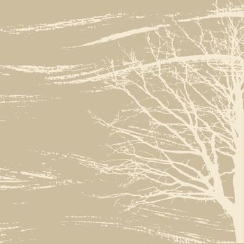 tree silhouette on brown background