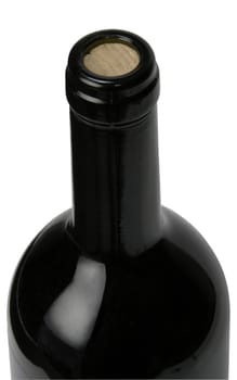 bottle of red wine on white background