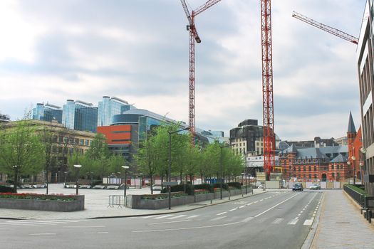 New buildings in Brussels. The European Parliament, Belgium 