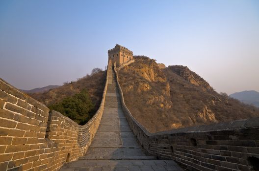 Great Wall of China at Sunny Day.