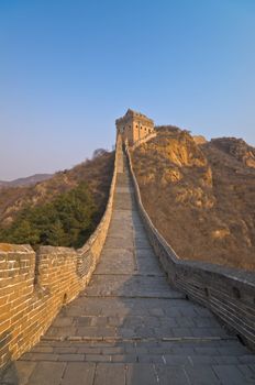 Great Wall of China at Sunny Day.