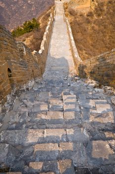 Great Wall of China at Sunny Day.