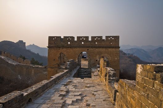 Great Wall of China at Sunny Day.