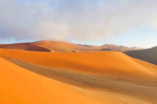 Patterns in the sand of the Namib desert at Sossusvlei, Namibia