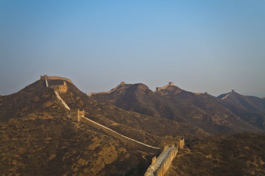 Great Wall of China at Sunny Day.